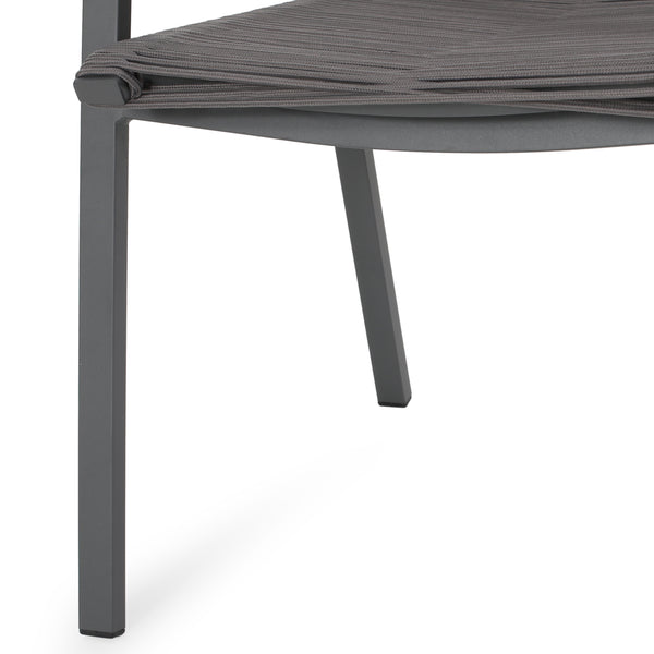 Gdf Studio Amir Outdoor Modern 6 Seater Aluminum Dining Set With Tempered Glass Top