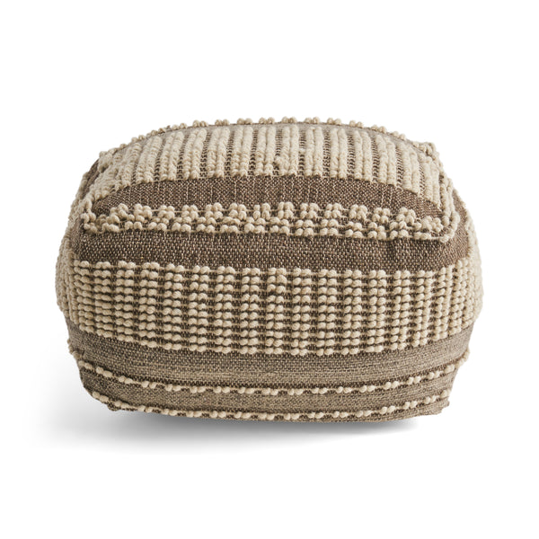 Gdf Studio Amiriah Boho Wool And Cotton Ottoman Pouf