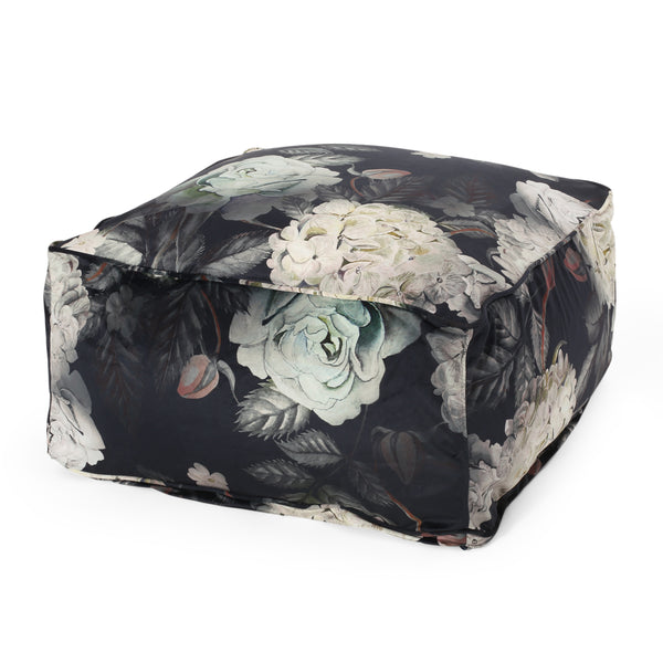 Gdf Studio Amlin Traditional Fabric Flower Print Pouf