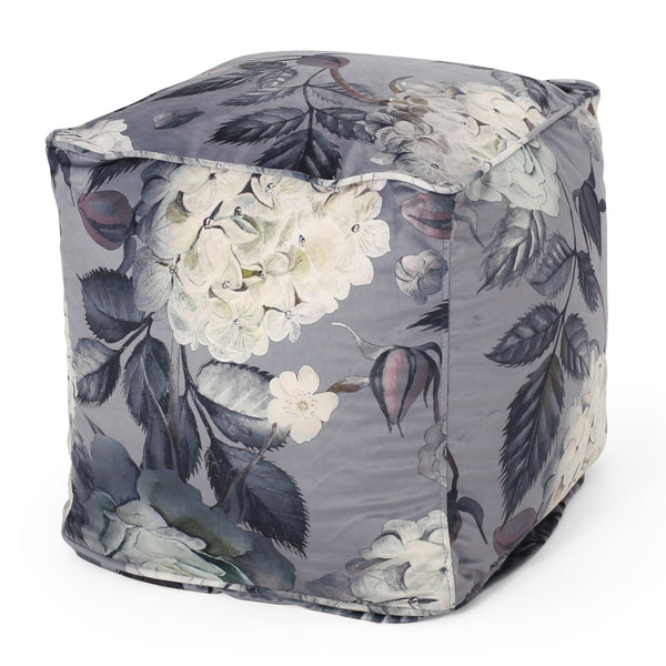 gdf studio Amlin Traditional Fabric Flower Print Pouf
