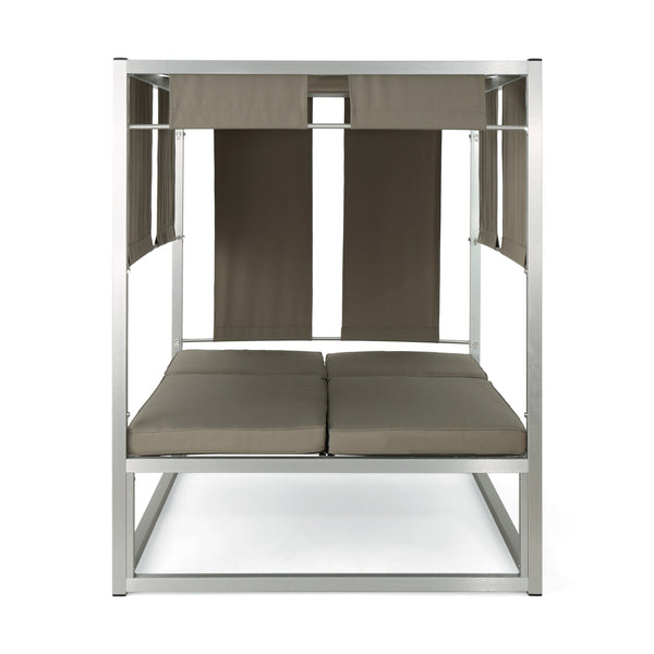 Gdf Studio Amos Outdoor Aluminum Daybed With Canopy
