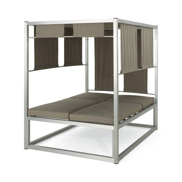 gdf studio Amos Outdoor Aluminum Daybed with Canopy