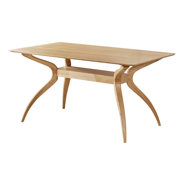 Gdf Studio Amundsen Natural Oak Finish Curved Leg Rectangular 5 Piece Dining Set