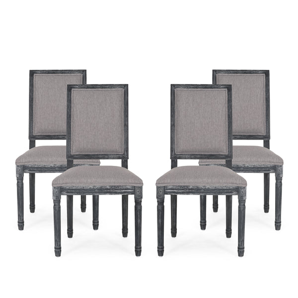 Gdf Studio Amy French Country Wood Upholstered Dining Chair Set Of 4