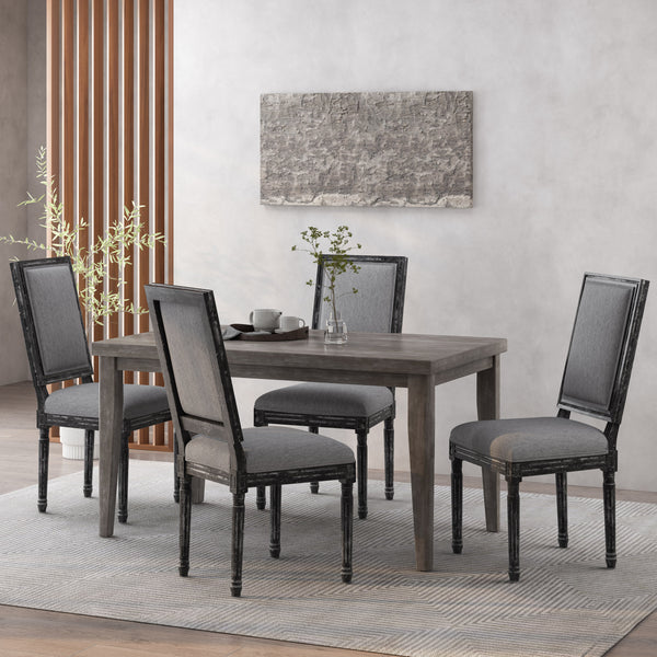 gdf studio Amy French Country Wood Upholstered Dining Chair Set of 4