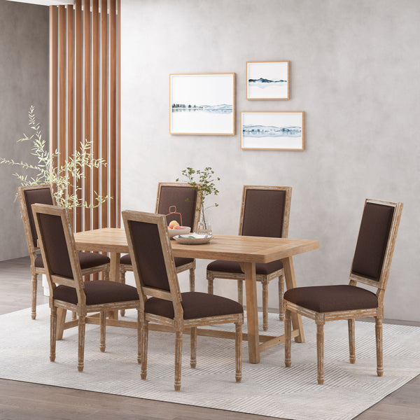 gdf studio Amy French Country Wood Upholstered Dining Chair (Set of 6)