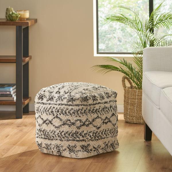 Gdf Studio Anadarko Handcrafted Boho Fabric Cube Pouf