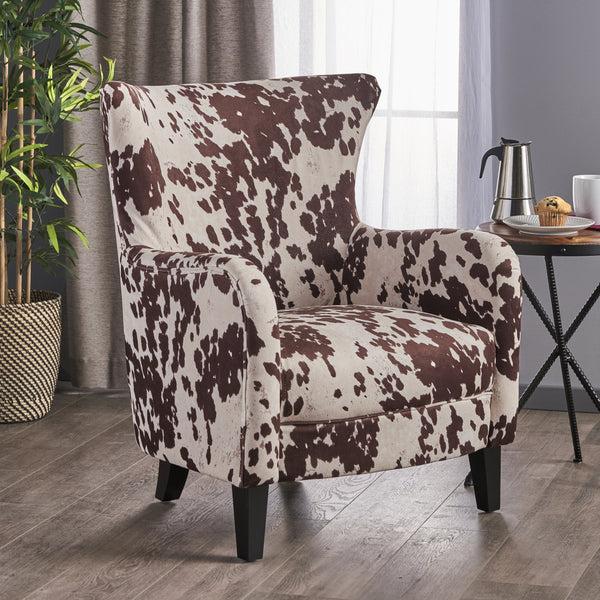 Gdf Studio Analy Classic Milk Cow New Velvet Club Chair