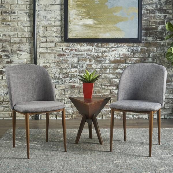Gdf Studio Anastasia Light Gray Fabric Dining Chairs (Set Of 2)
