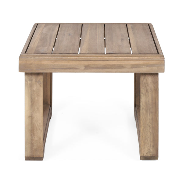 Gdf Studio Andrae Outdoor 3 Piece Acacia Wood Chat Set