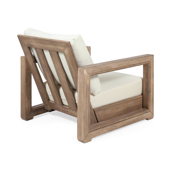 Gdf Studio Andrae Outdoor 3 Piece Acacia Wood Chat Set