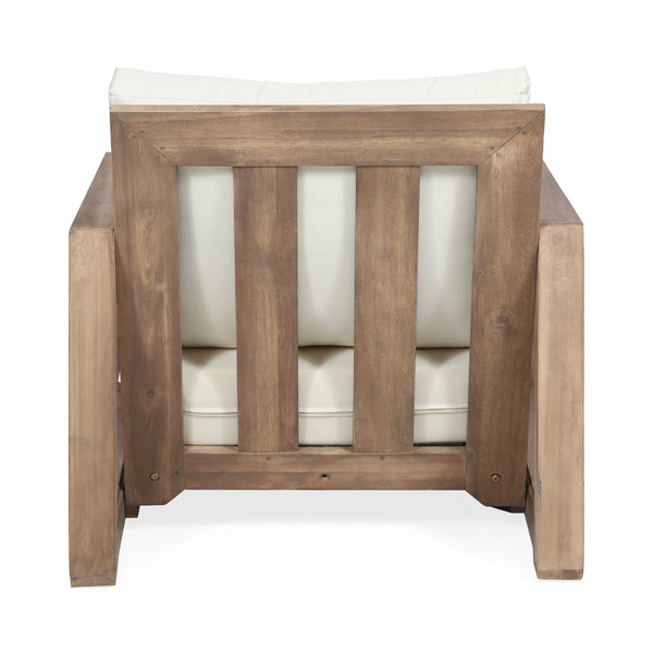 Gdf Studio Andrae Outdoor Acacia Wood Club Chairs (Set Of 2)