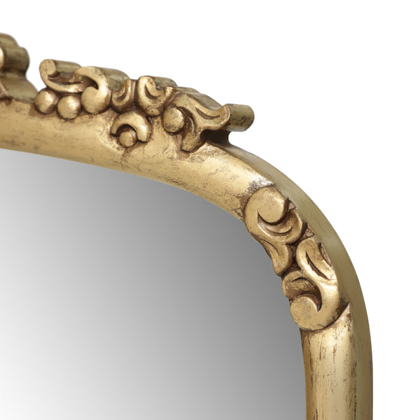 Gdf Studio Andrea Traditional Handcrafted Over Mantle Mirror Antique Gold