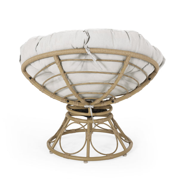 Gdf Studio Andrus Outdoor Papasan Swivel Chair With Cushion