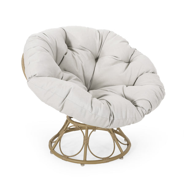 gdf studio Andrus Outdoor Papasan Swivel Chair with Cushion