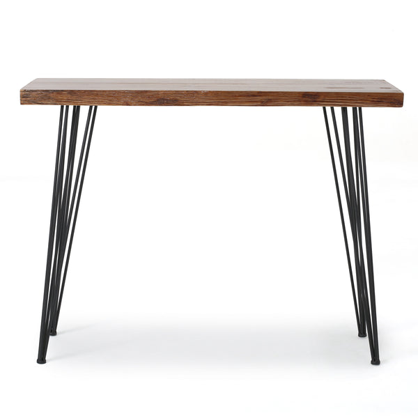 gdf studio Aneissa Industrial Faux Live Edge Rectangular Bar Table Natural