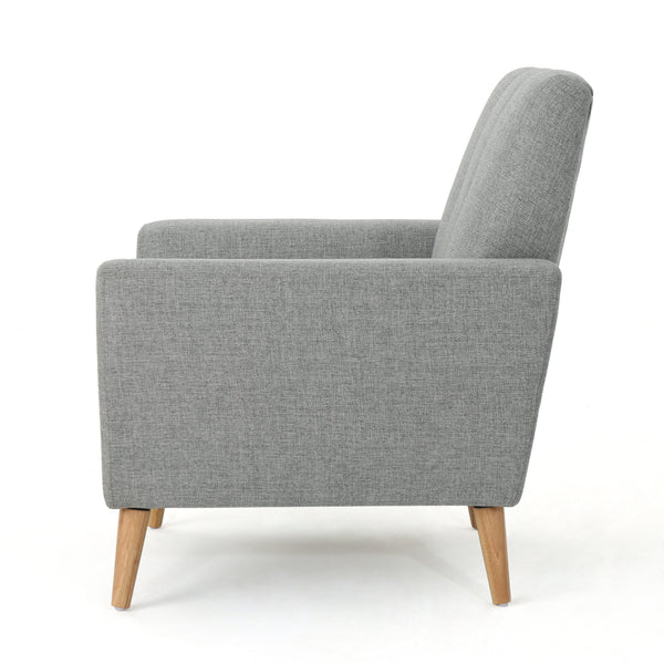 Gdf Studio Angelica Mid Century Button Tufted Fabric Club Chair With Channel Stitching