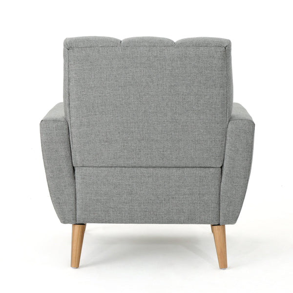 Gdf Studio Angelica Mid Century Button Tufted Fabric Club Chair With Channel Stitching