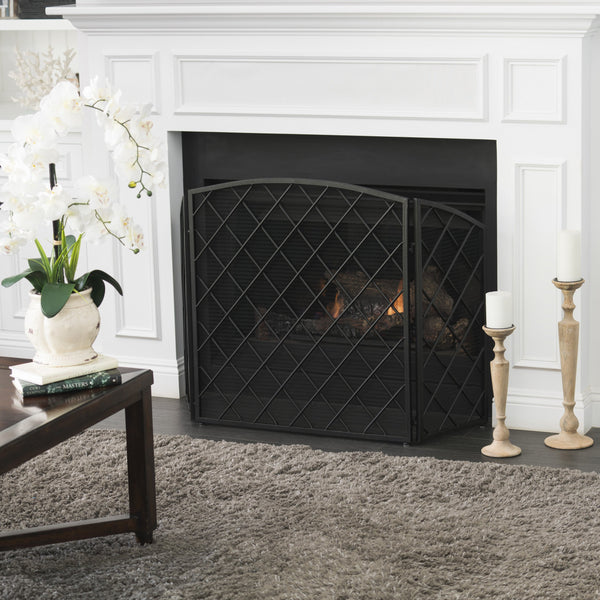 Gdf Studio Angella 3 Panelled Iron Fireplace Screen