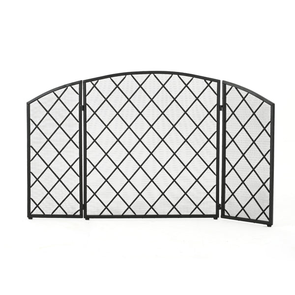 gdf studio Angella 3 Panelled Iron Fireplace Screen