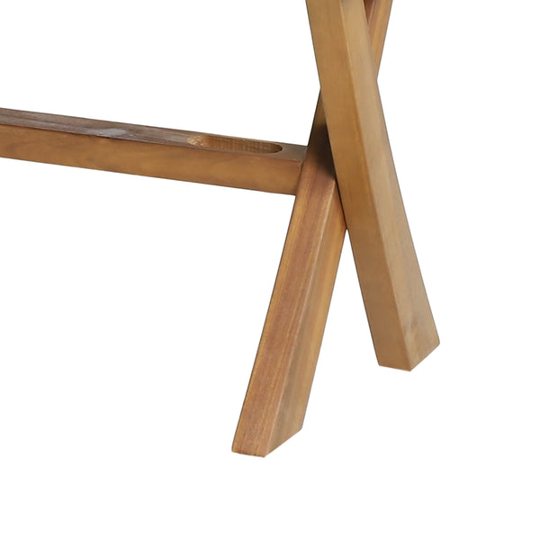 Gdf Studio Angie Outdoor Acacia Wood Bench With Rope Seating