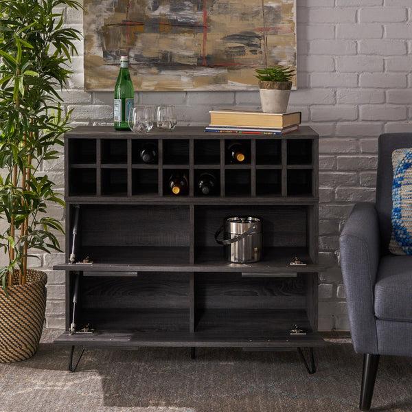 Gdf Studio Annabelle Mid Century Modern Wine Rack Bar Cabinet