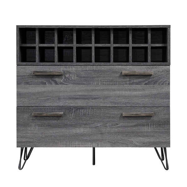 gdf studio Annabelle Mid Century Modern Wine Rack Bar Cabinet