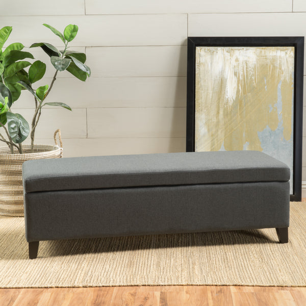 Gdf Studio Annis Rectangle Fabric Storage Ottoman Bench