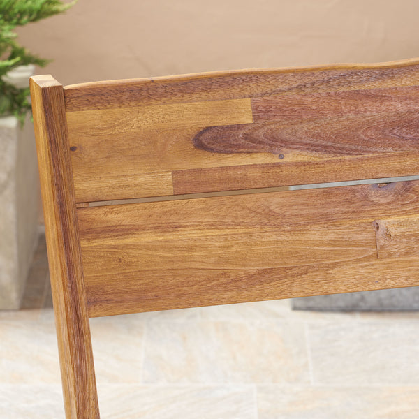 Gdf Studio Anthony Outdoor Acacia Wood Loveseat And Coffee Table Set Sandblast Teak