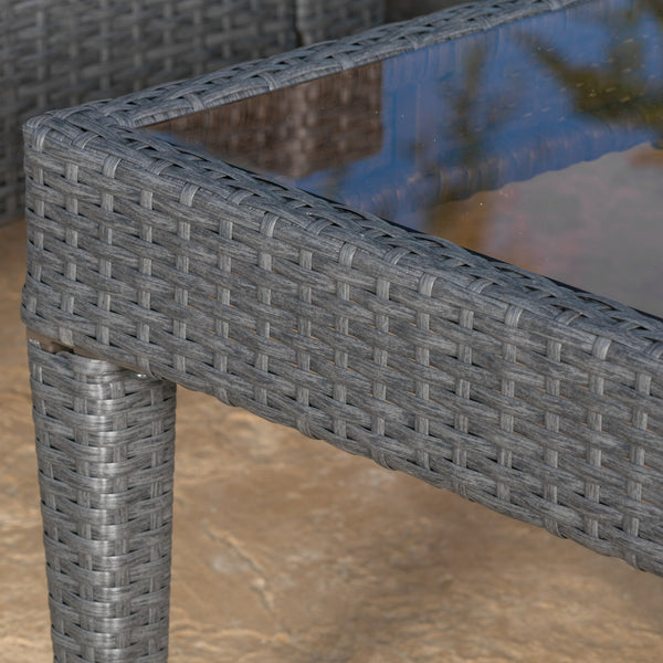 Gdf Studio Antibes Outdoor 3pc Grey Polyethylene Chat Set