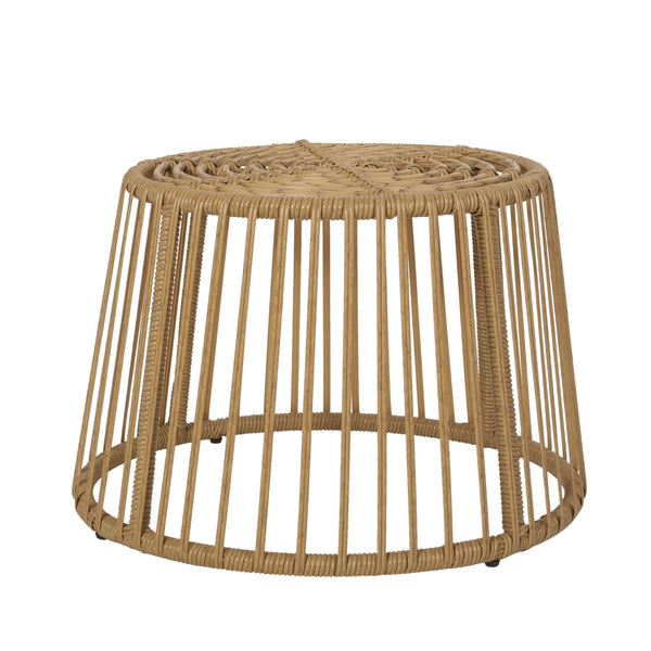 Gdf Studio Apulia Outdoor Wicker 2 Seater Chat Set With Cushion Light Brown And Beige