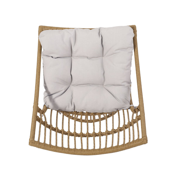 Gdf Studio Apulia Outdoor Wicker 2 Seater Chat Set With Cushion Light Brown And Beige