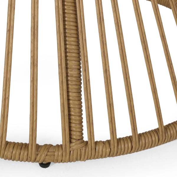 Gdf Studio Apulia Outdoor Wicker High Back Lounge Chairs With Cushion Set Of 2 Light Brown And Beige