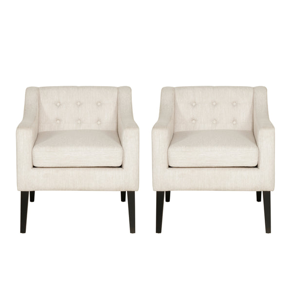 Gdf Studio Aragon Contemporary Fabric Tufted Accent Chairs Set Of 2