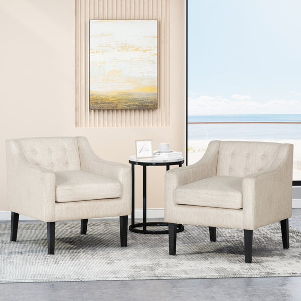 gdf studio Aragon Contemporary Fabric Tufted Accent Chairs Set of 2