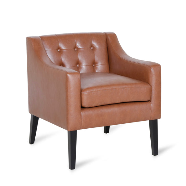 Gdf Studio Aragon Contemporary Faux Leather Tufted Accent Chair