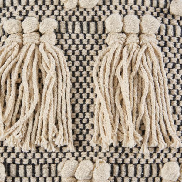 Gdf Studio Arcola Handcrafted Boho Fabric Cube Pouf With Tassels