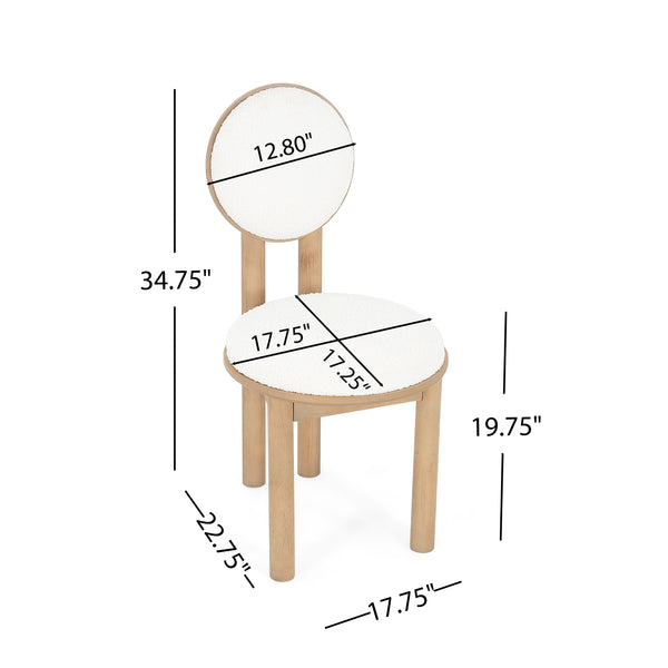 Gdf Studio Ardene Polyester Beige Fabric Dining Chair With Wooden Frame (Set Of 2)