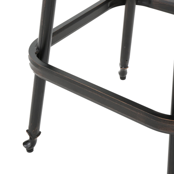 Gdf Studio Arianna Outdoor Aluminum Bar Set With Patina Copper Finish