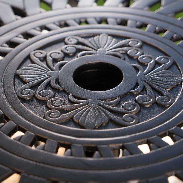 Gdf Studio Arianna Outdoor Cast Aluminum Patina Copper Bar Table