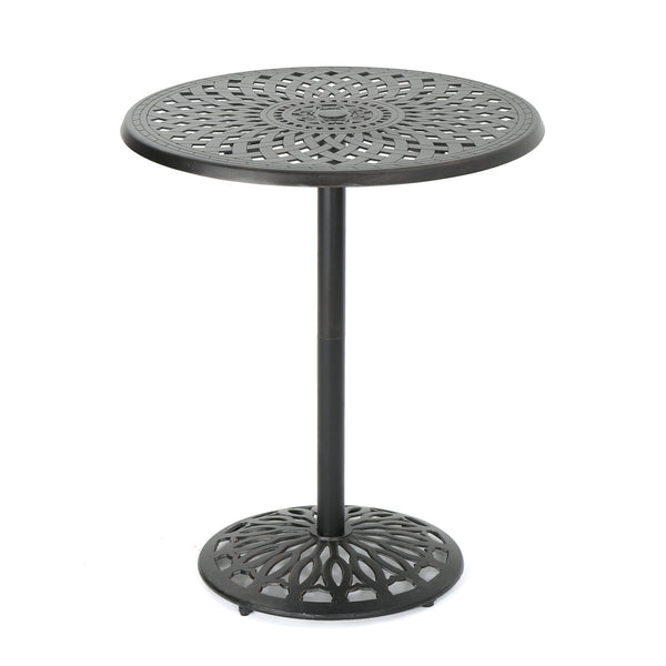 gdf studio Arianna Outdoor Cast Aluminum Patina Copper Bar Table