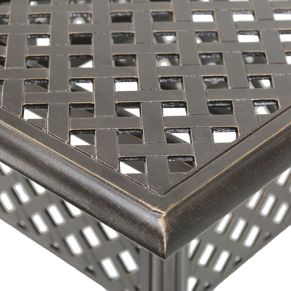 Gdf Studio Ariel Outdoor Patina Copper Finish Expandable Dining Table