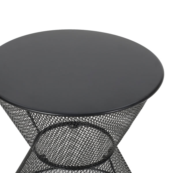 Gdf Studio Ariella Modern Outdoor Iron Chat Set With Side Table