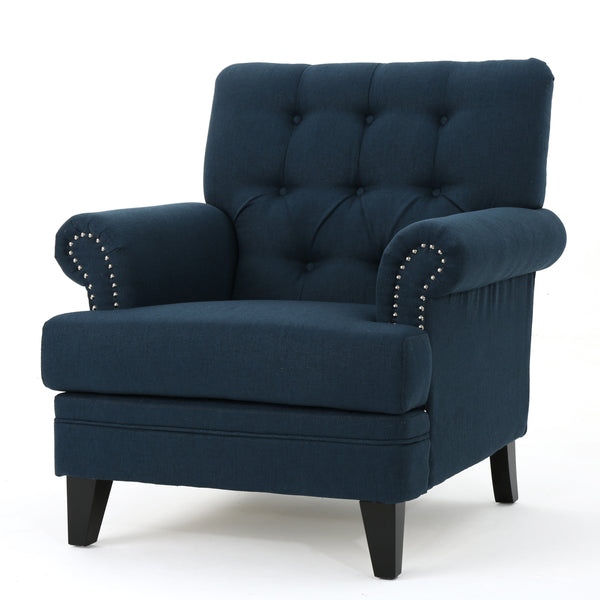 gdf studio Arielle Plush Tufted Back Fabric Club Armchair