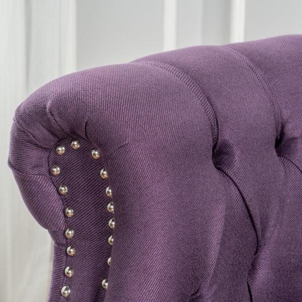 Gdf Studio Aries Rolled Back Button Tufted Fabric Tub Design Club Chair