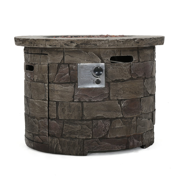 Gdf Studio Arlana Outdoor 40 000 BTU Lightweight Concrete Circular Fire Pit
