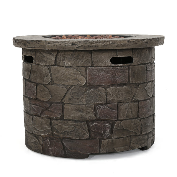 gdf studio Arlana Outdoor 40 000 BTU Lightweight Concrete Circular Fire Pit
