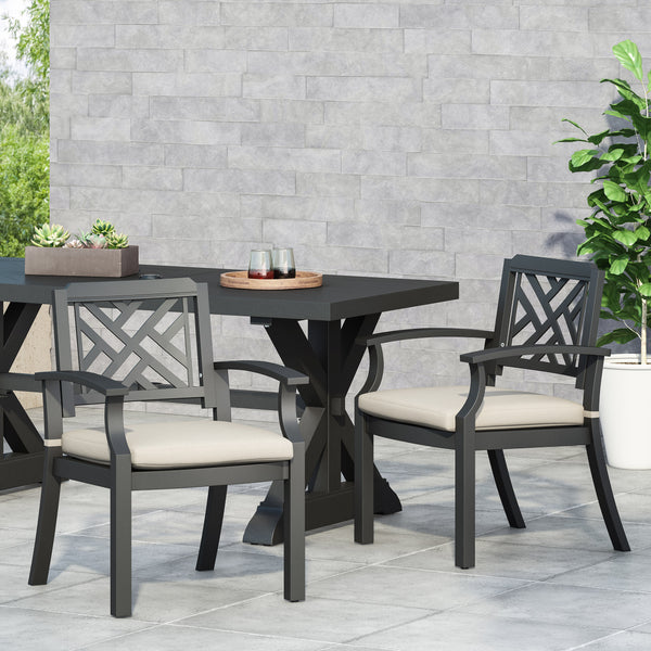 Gdf Studio Arlene Waterford Outdoor Aluminum Dining Chairs Set Of 2