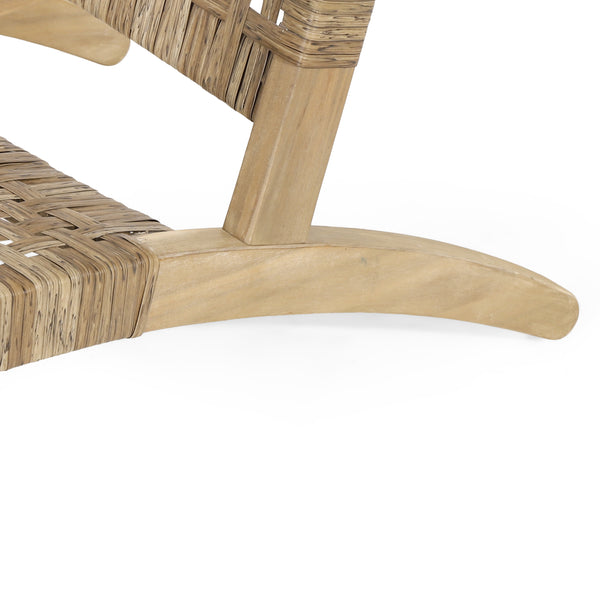 Gdf Studio Arlost Outdoor Wicker Lounge Chair With Ottoman Light Brown And Light Multibrown