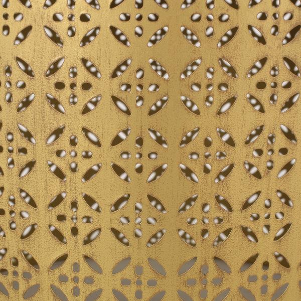 Gdf Studio Arrastra Boho Lace Cut Iron Coffee Table Gold Brushed Brown